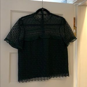 Forest green Zara lace top